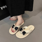 Damen Zierliche Zehentrenner-Sandalen mit eleganter Schleifen-Applikation R&B