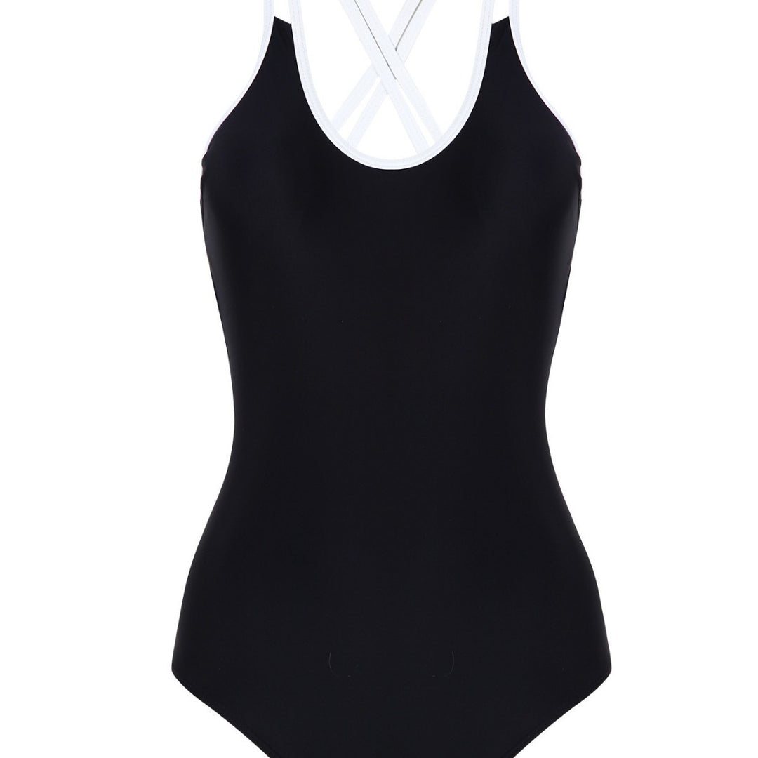 Damen Einteiliger Badeanzug mit trendigem Kreuzträger-Design R&B