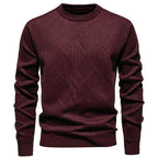 Herren Strickpullover mit modernem Rautenmuster