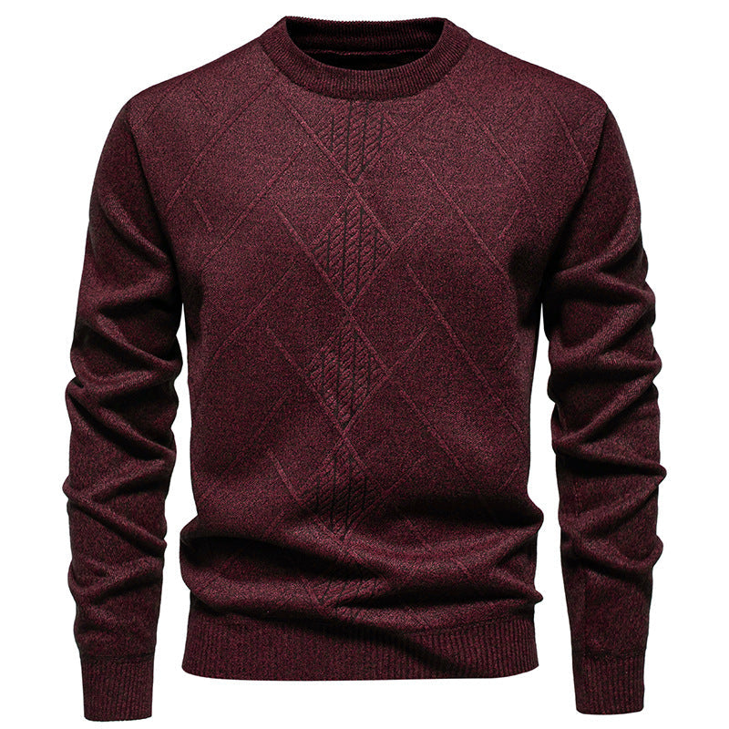 Herren Strickpullover mit modernem Rautenmuster