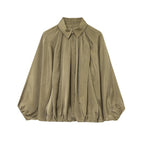 Damen elegante Bluse mit Plisseedetails R&B