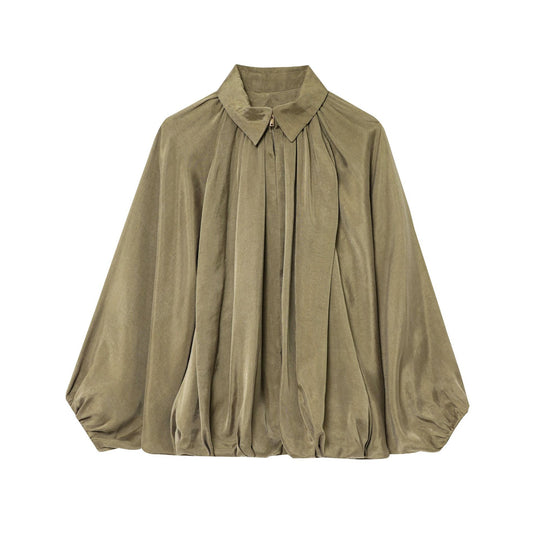 Damen elegante Bluse mit Plisseedetails R&B
