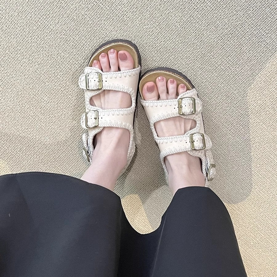 Damen bequeme Clogs mit verstellbaren Schnallen und ergonomischem Fußbett R&B