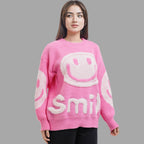 Damen gemütlicher Oversize-Pullover mit lässigem Grafikdesign R&B