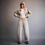 Damen Oversized Jeansjacke mit Taschen und lässigem Schnitt