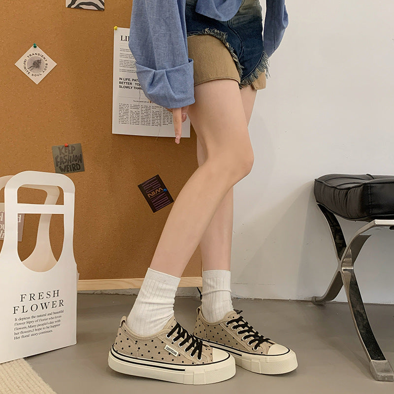 Damen Freizeit Sneakers mit gepolsterter Innensohle und punktemuster R&B