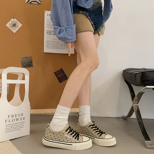 Damen Freizeit Sneakers mit gepolsterter Innensohle und punktemuster R&B