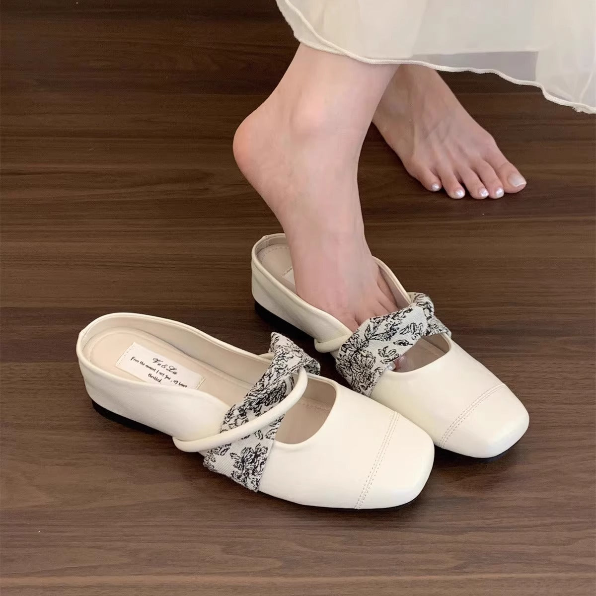 Damen Bequeme Slingback-Schuhe mit floralem Riemen R&B