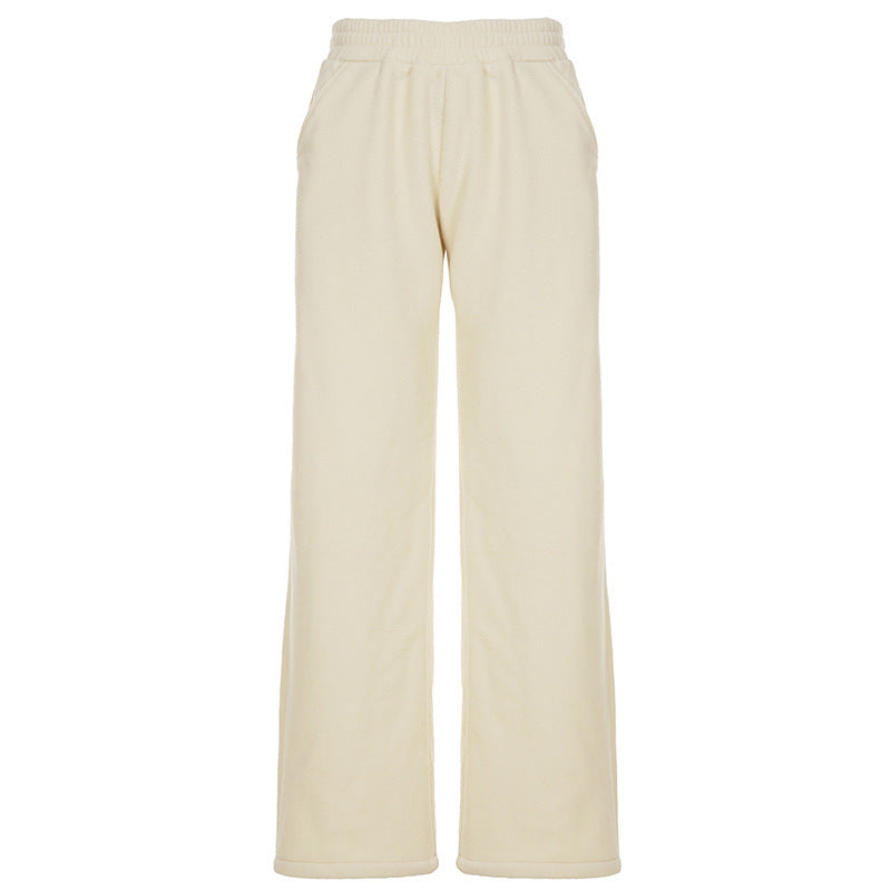 Damen Flauschige Jogginghose mit elastischem Bund und Seitennahttaschen R&B