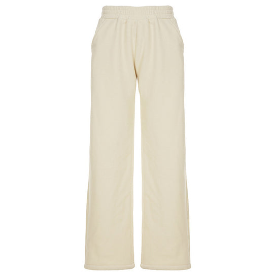 Damen Flauschige Jogginghose mit elastischem Bund und Seitennahttaschen R&B