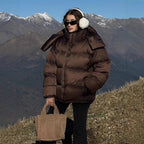 Damen gefütterte Outdoor-Jacke mit hochgeschlossenem Kragen und gestepptem Design R&B