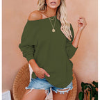 Damen Oversized Sweatshirt mit Schulterdesign R&B