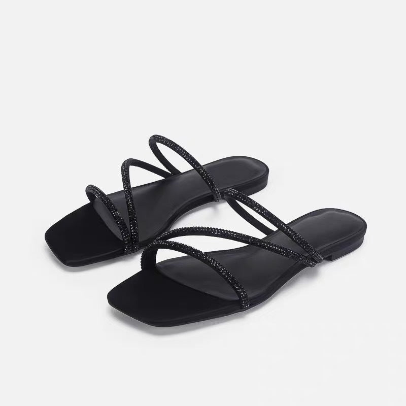Damen Elegante und glamouröse Sandalen mit funkelnden Riemen R&B