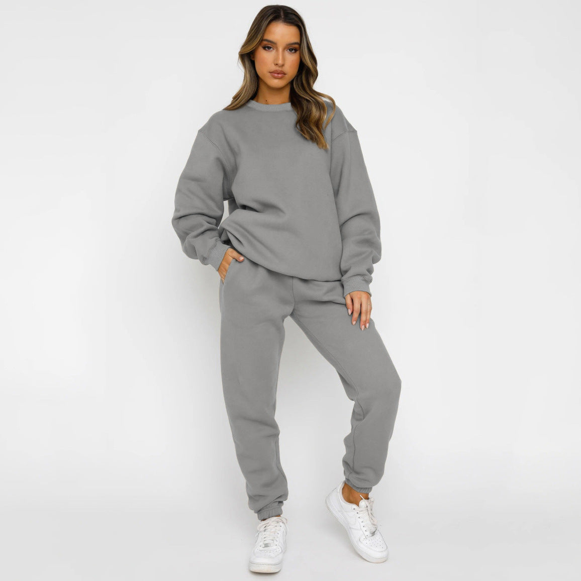 Damen Sportlicher Fleece Sweatanzug R&B