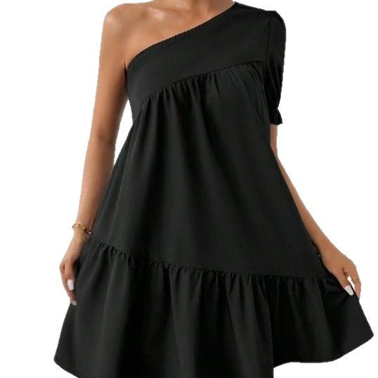 Damen Asymmetrisches Minikleid mit Volant und grafischem Muster R&B