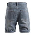 Herren nan Jeansshorts mit Umschlag, mittelhoher Bund und klassischer Taschenaufteilung R&B