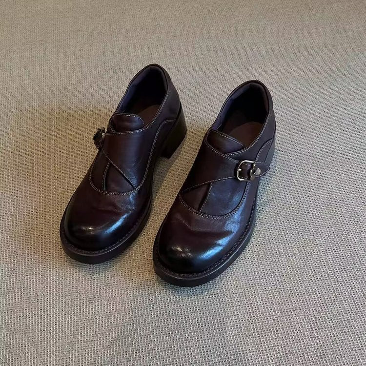 Damen komfortable und elegante Riemchen-Ballerinas mit dekorativer Schnalle R&B