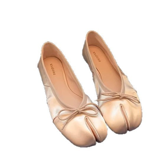 Damen Ballerinas mit modischem Punkte-Design und dekorativem Schleifenakzent R&B