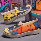 Damen Bunte Slip-On Freizeitschuhe mit Komfort-Einschub R&B