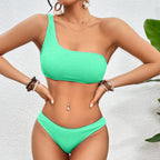 Damen Einseitiger Bikini mit strukturiertem Oberteil und modischem Design R&B