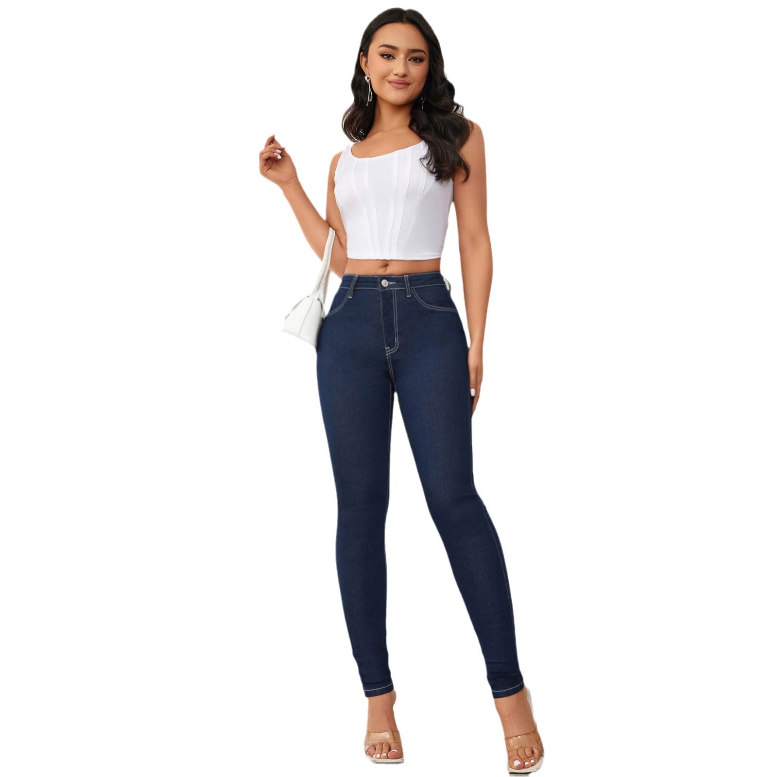 Damen Hochtaillierte Skinny Jeans mit konturierender Passform R&B