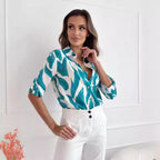 Damen Bluse mit floralen Akzenten und lässigem Schnitt R&B