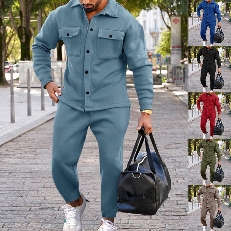 Herren Freizeit Set mit strukturiertem Oberteil und passenden Jogginghosen R&B