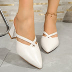 Damen elegante Slingback-Pantoletten mit spitz zulaufendem Design R&B