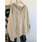Damen lässiger Kapuzenpullover mit strukturiertem Rippdesign und sinnlichem Reißverschluss R&B
