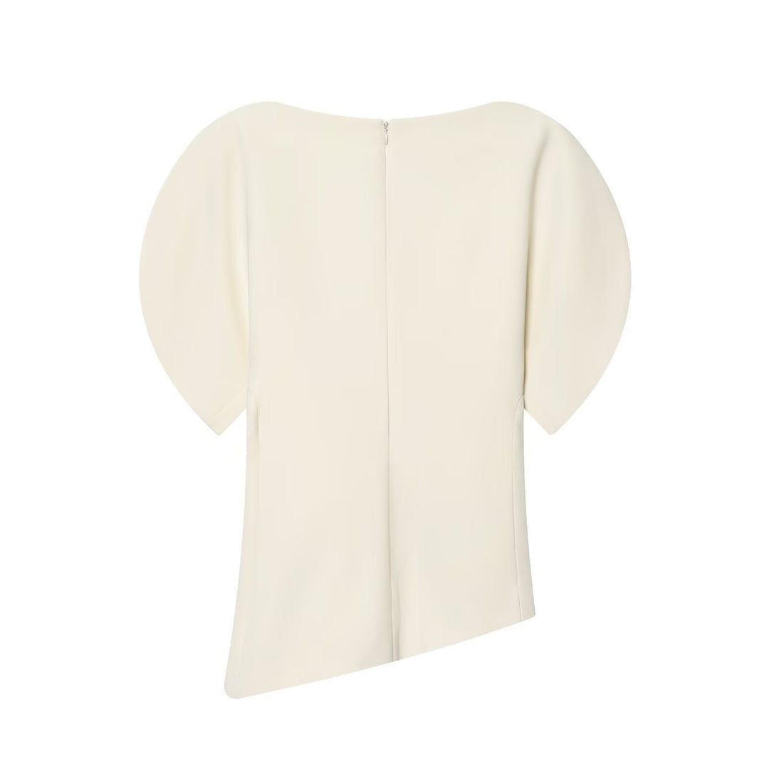Damen elegantes Oberteil mit innovativen Ballonärmeln und seidigem Finish R&B