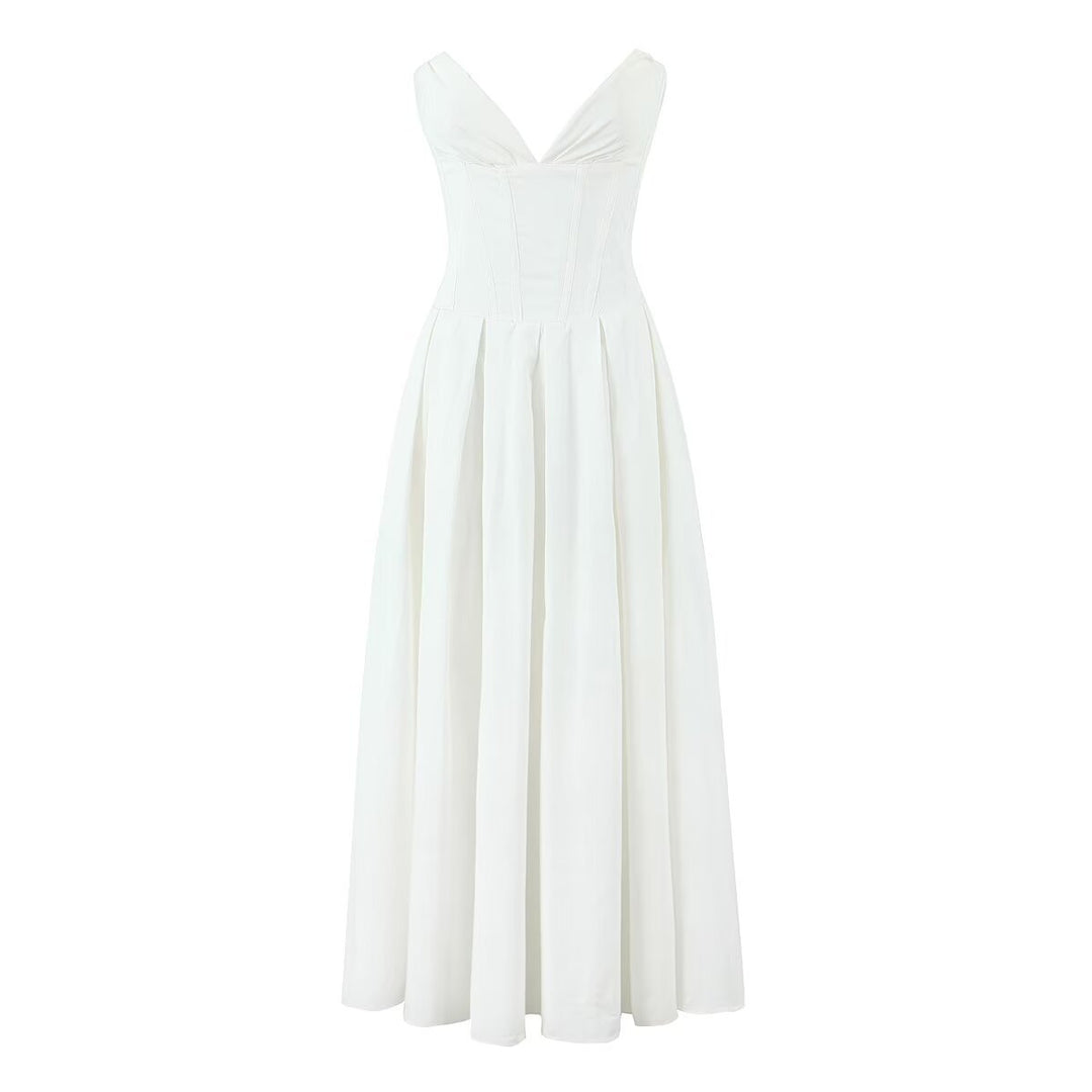 Damen Abendkleid mit herzförmigem Ausschnitt und fließendem Rock R&B