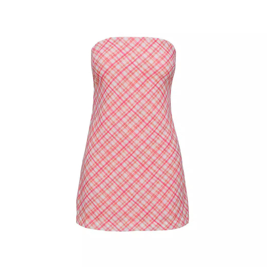 Damen kurzes trägerloses Kleid R&B