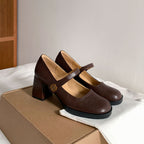 Damen modische Mary Jane Pumps mit komfortablem Blockabsatz R&B