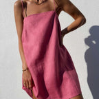 Damen lässiges Trägerkleid aus leichtem Material R&B