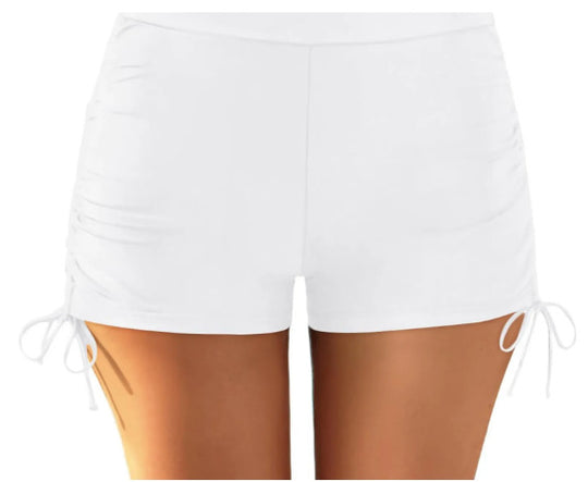 Damen Figurschmeichelnde Badeshorts mit Raffung und Seitenschnürung R&B