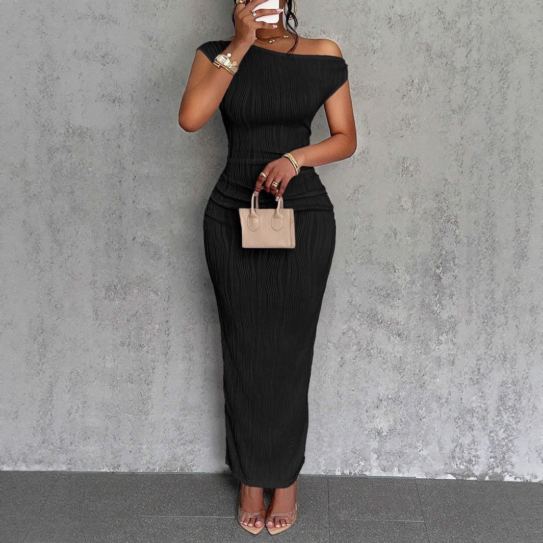 Damen Elegantes figurbetontes Maxikleid mit Raffungen R&B