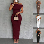 Damen Elegantes figurbetontes Maxikleid mit Raffungen