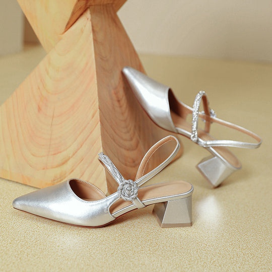 Damen Slingback-Pumps mit geschmackvollem Schmuckdetail R&B