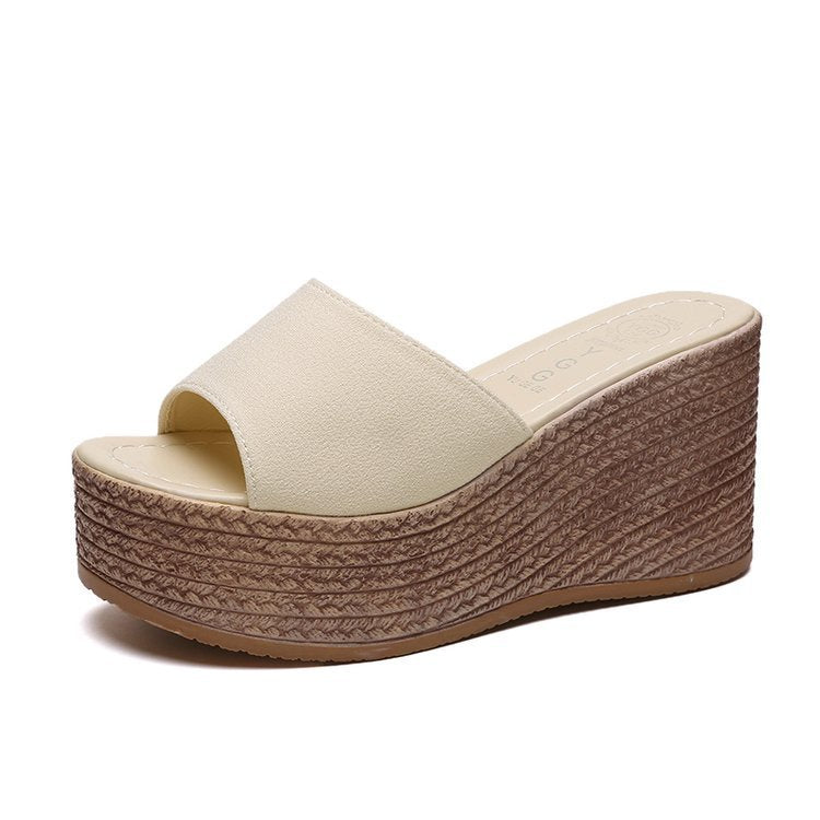 Damen Wedge-Pantoletten mit weichem Obermaterial und bequemer Sohle R&B