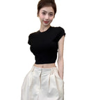 Damen Crop-Top mit figurbetontem Schnitt und elastischem Material