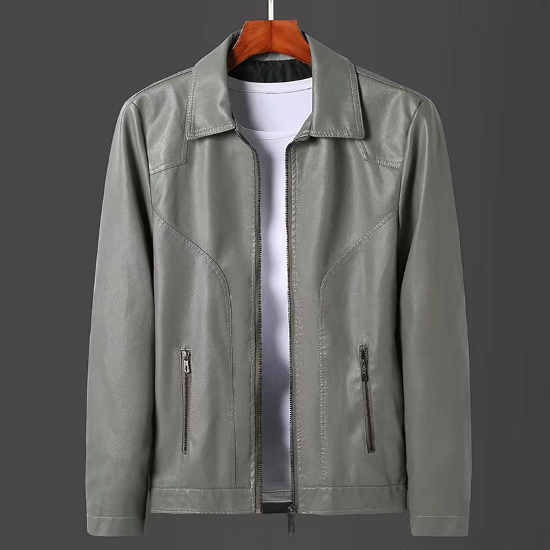 Herren lässige Kunstlederjacke R&B