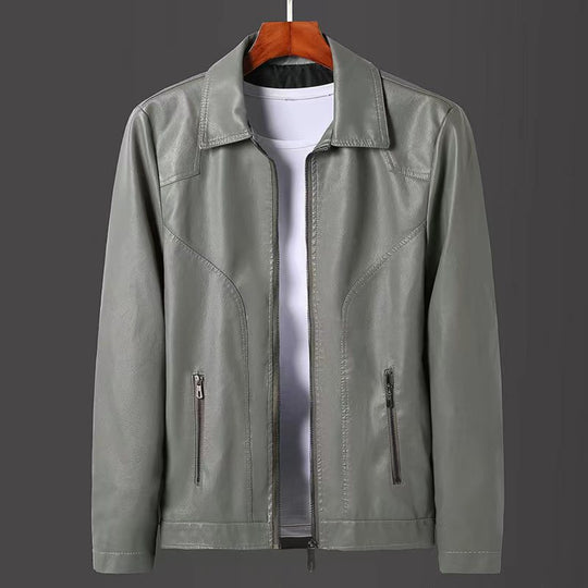Herren lässige Kunstlederjacke R&B