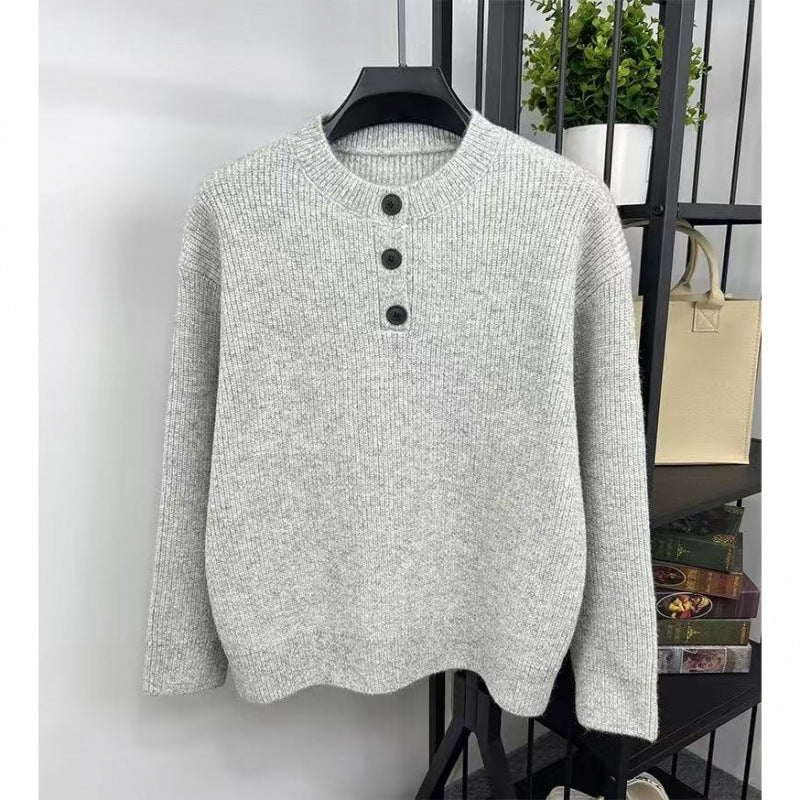 Damen Feinstrickpullover mit Knopfdetails R&B