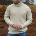 Herren Grobstrick-Pullover mit hochklappbarem Rollkragen R&B