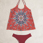 Damen Tankini-Set mit modischem Muster und lässigem Schnitt R&B