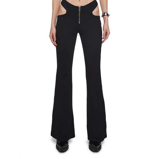 Damen Figurbetonte Schlaghose mit seitlichen Cut-Outs R&B
