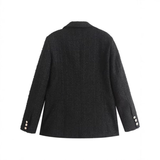 Damen Tweed Blazerjacke mit doppelter Knopfleiste und elegantem Schnitt R&B