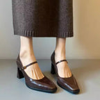 Damen Mary Jane Pumps mit elegantem Blockabsatz