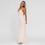 Damen elegantes Maxikleid mit Blütenapplikationen R&B