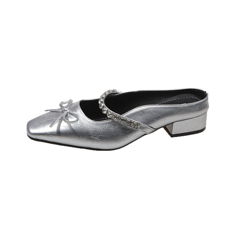 Damen elegante Schleifen-Pumps mit Kristall-Verzierung R&B